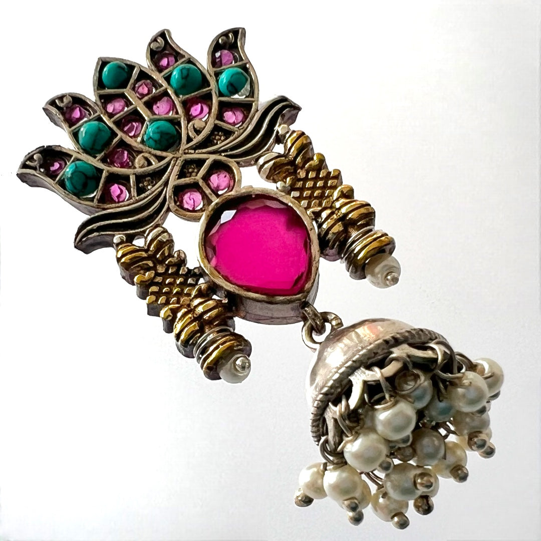 LOTUS LOREAL SILVER LOOK ALIKE HANDMADE ER211