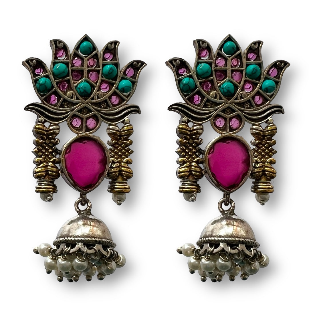 LOTUS LOREAL SILVER LOOK ALIKE HANDMADE ER211