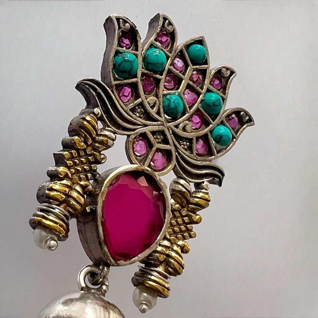 LOTUS LOREAL SILVER LOOK ALIKE HANDMADE ER211