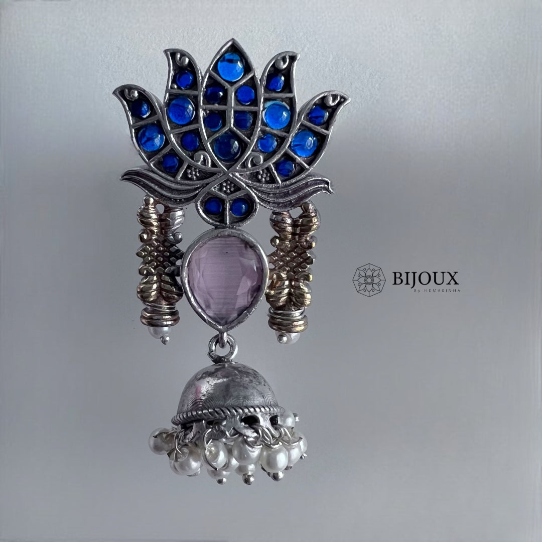 LOTUS LOREAL SILVER LOOK ALIKE HANDMADE ER211