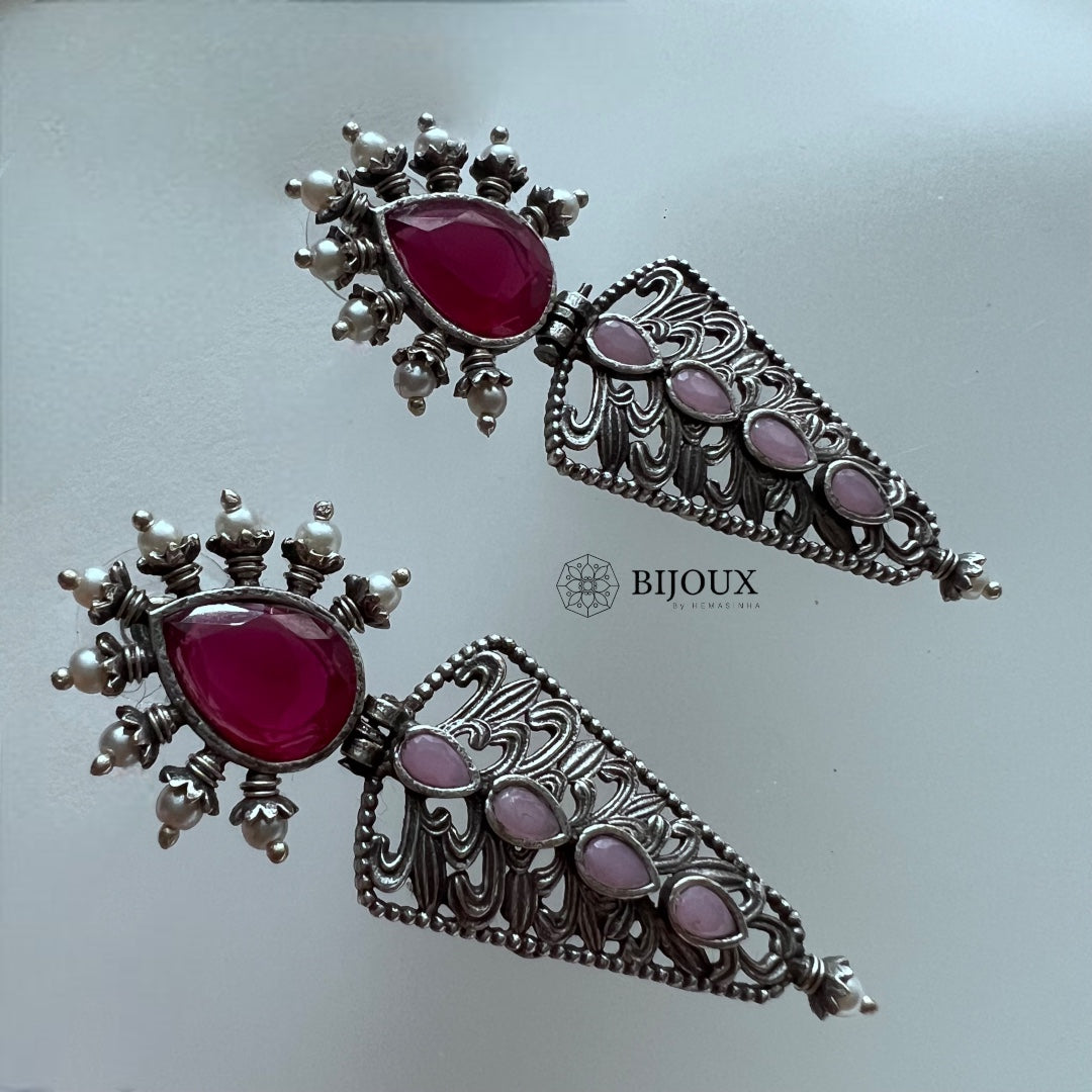 SIRAN SILVER LOOK ALIKE SEMI-HANDMADE EARRINGS ER229