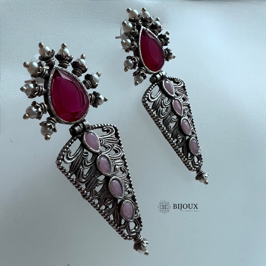 SIRAN SILVER LOOK ALIKE SEMI-HANDMADE EARRINGS ER229