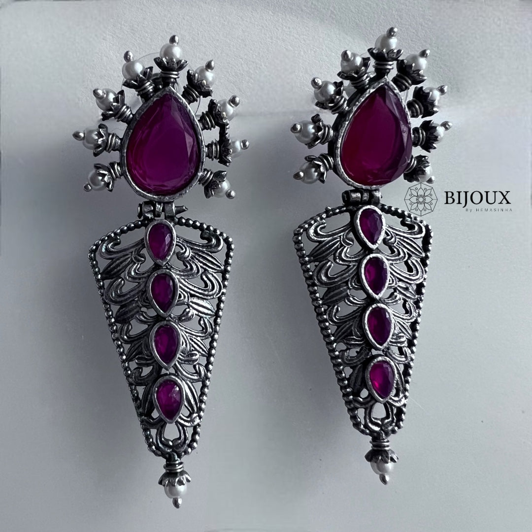 SIRAN SILVER LOOK ALIKE SEMI-HANDMADE EARRINGS ER229