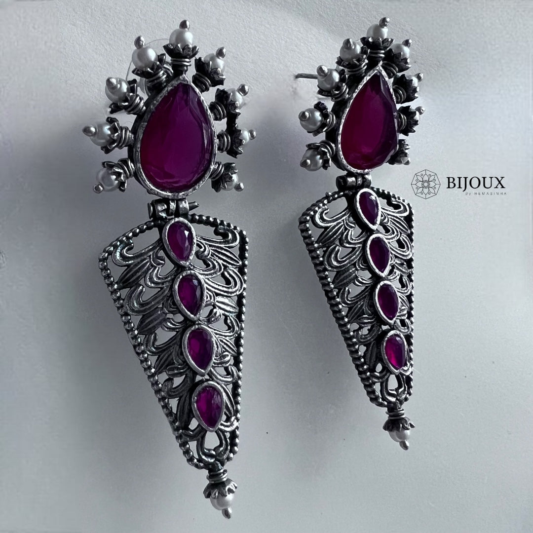 SIRAN SILVER LOOK ALIKE SEMI-HANDMADE EARRINGS ER229