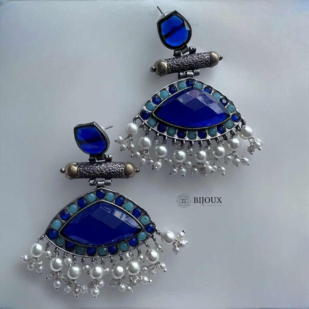 DOLLY SILVER LOOK ALIKE SEMI-HANDMADE EARRINGS ER227