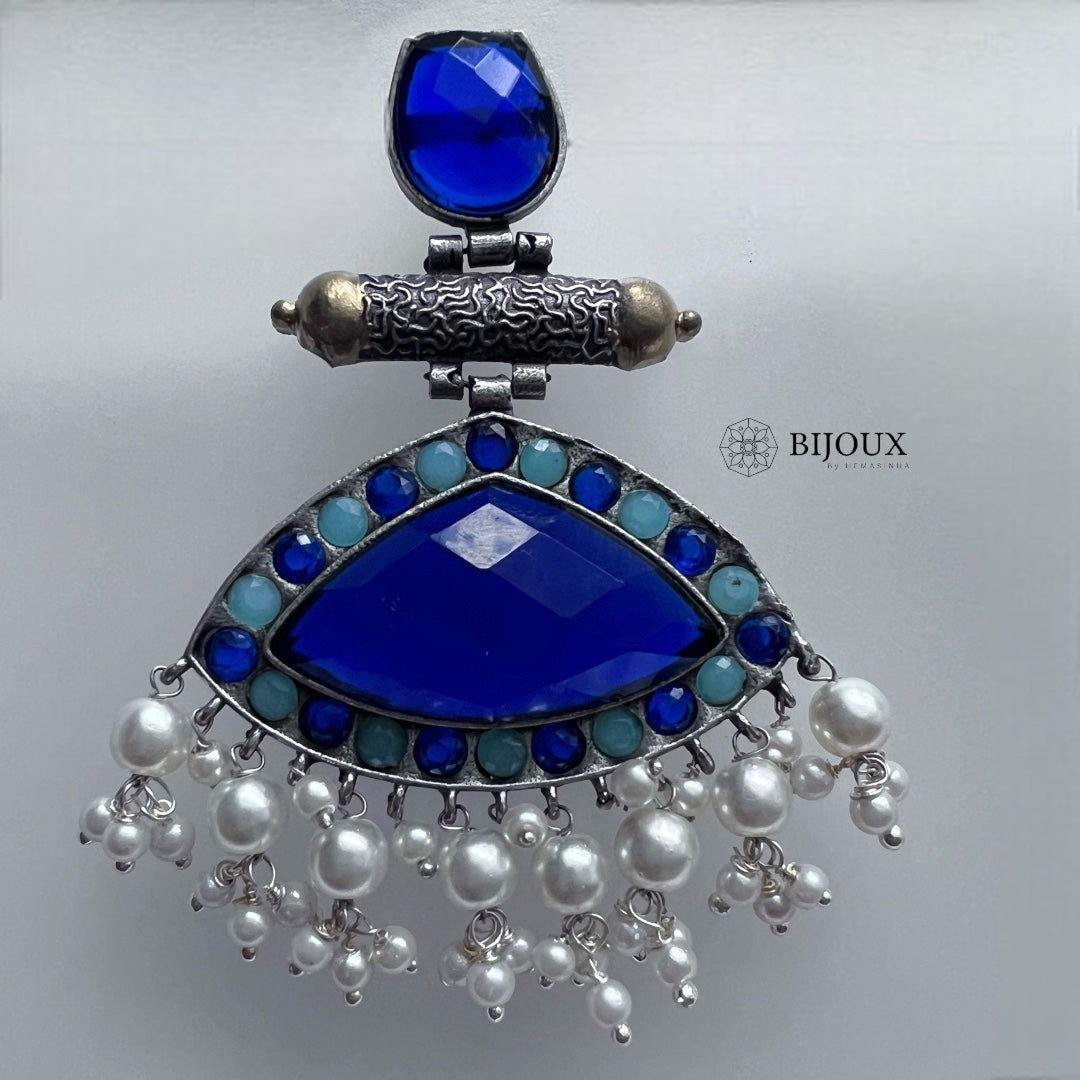 DOLLY SILVER LOOK ALIKE SEMI-HANDMADE EARRINGS ER227