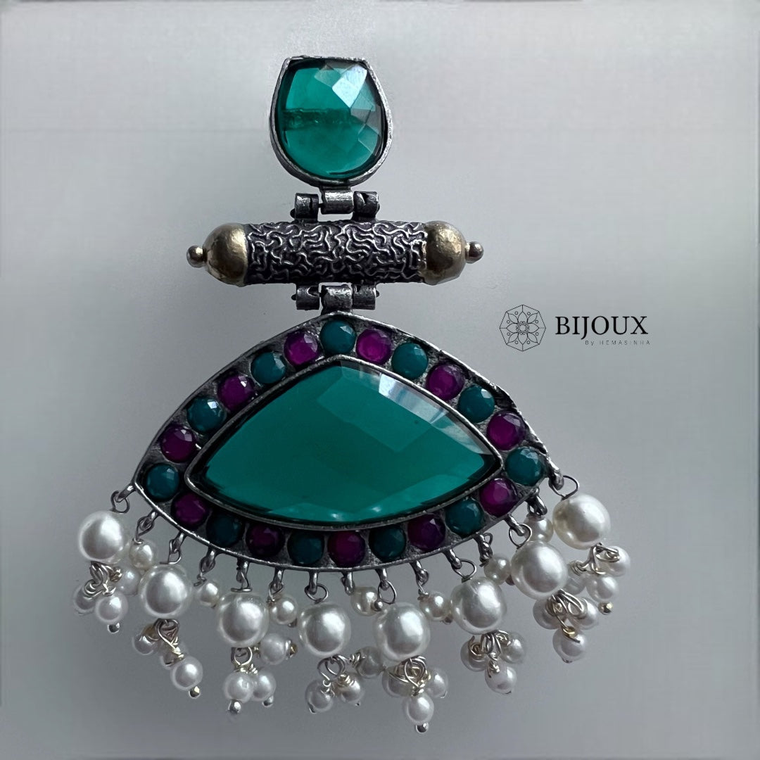 DOLLY SILVER LOOK ALIKE SEMI-HANDMADE EARRINGS ER227