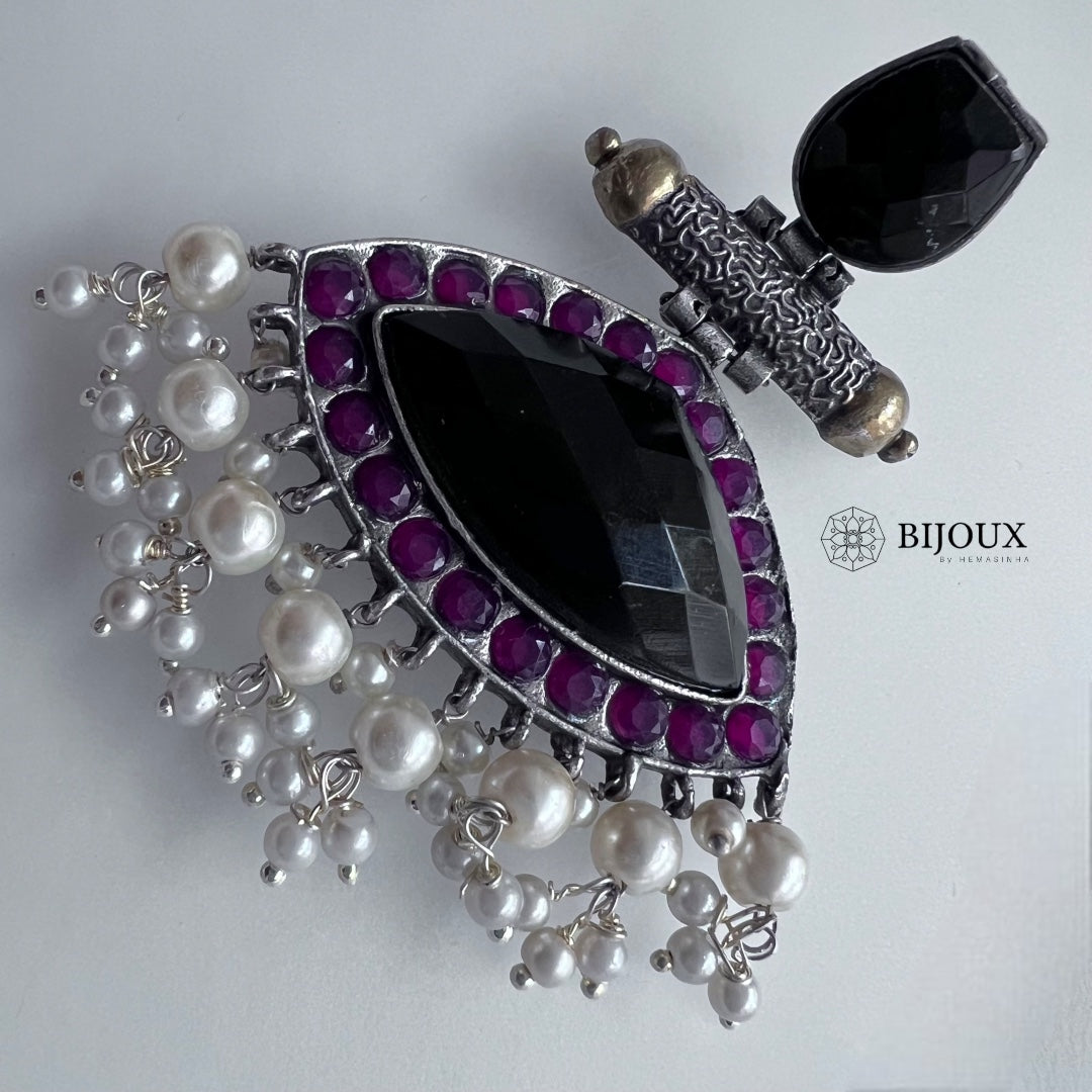 DOLLY SILVER LOOK ALIKE SEMI-HANDMADE EARRINGS ER227