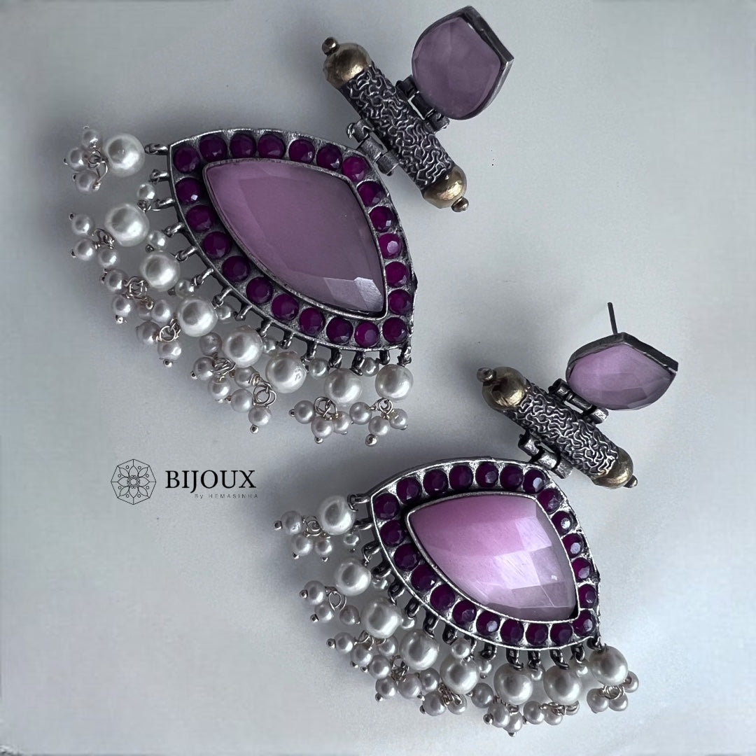 DOLLY SILVER LOOK ALIKE SEMI-HANDMADE EARRINGS ER227