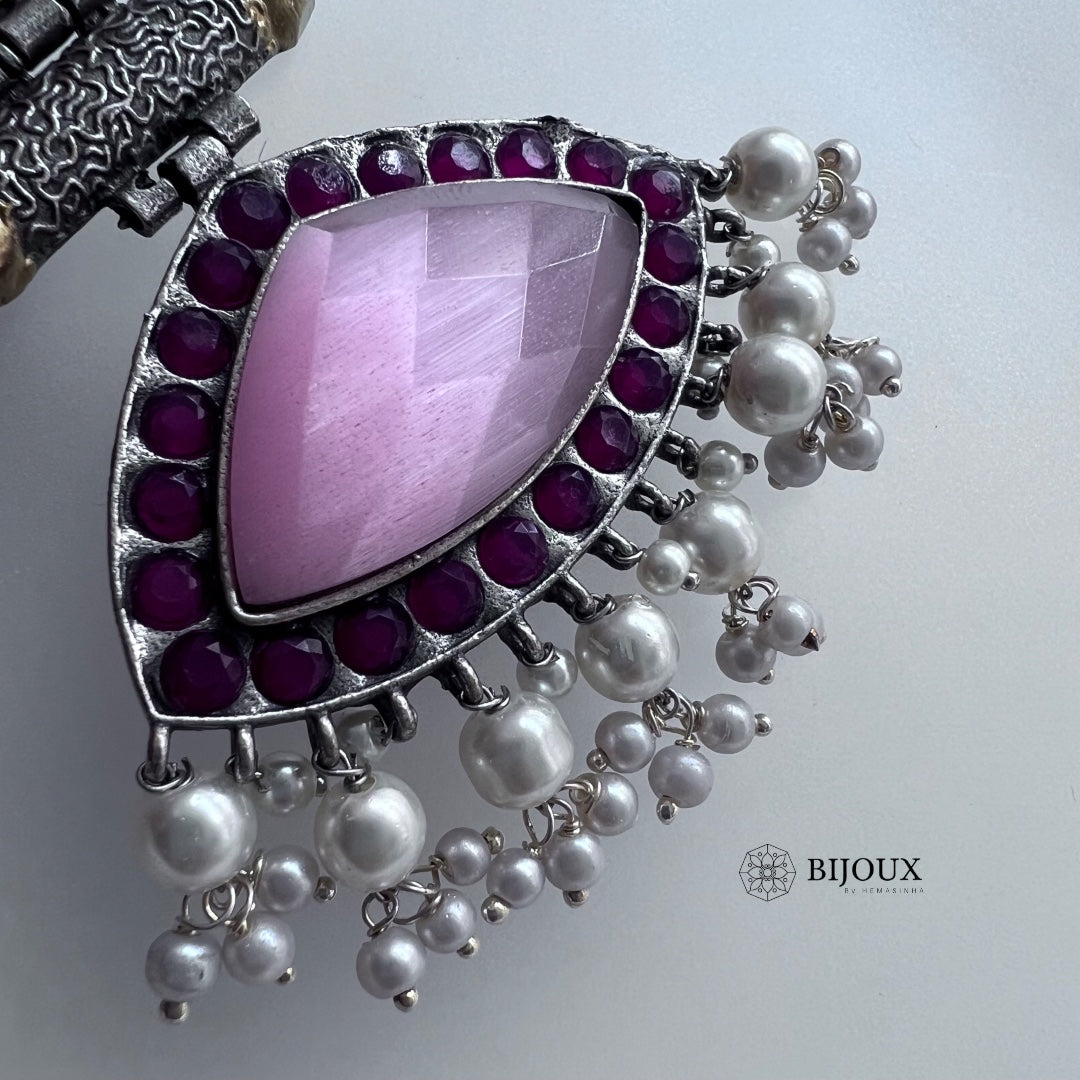 DOLLY SILVER LOOK ALIKE SEMI-HANDMADE EARRINGS ER227