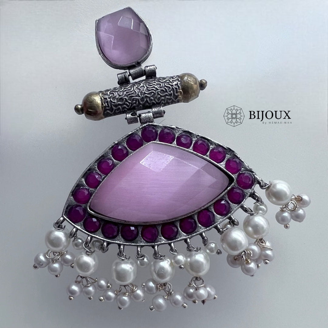 DOLLY SILVER LOOK ALIKE SEMI-HANDMADE EARRINGS ER227