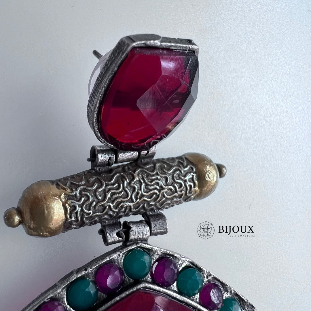 DOLLY SILVER LOOK ALIKE SEMI-HANDMADE EARRINGS ER227