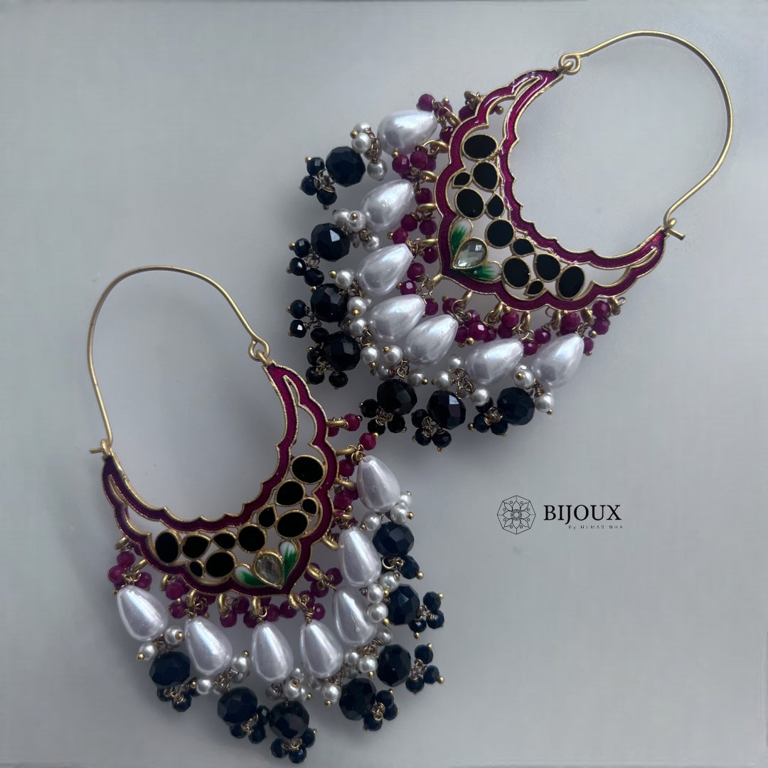 CLASSIC HOOP MEENAKARI SEMI HANDMADE AND HANDPAINTED EARRINGS ER276
