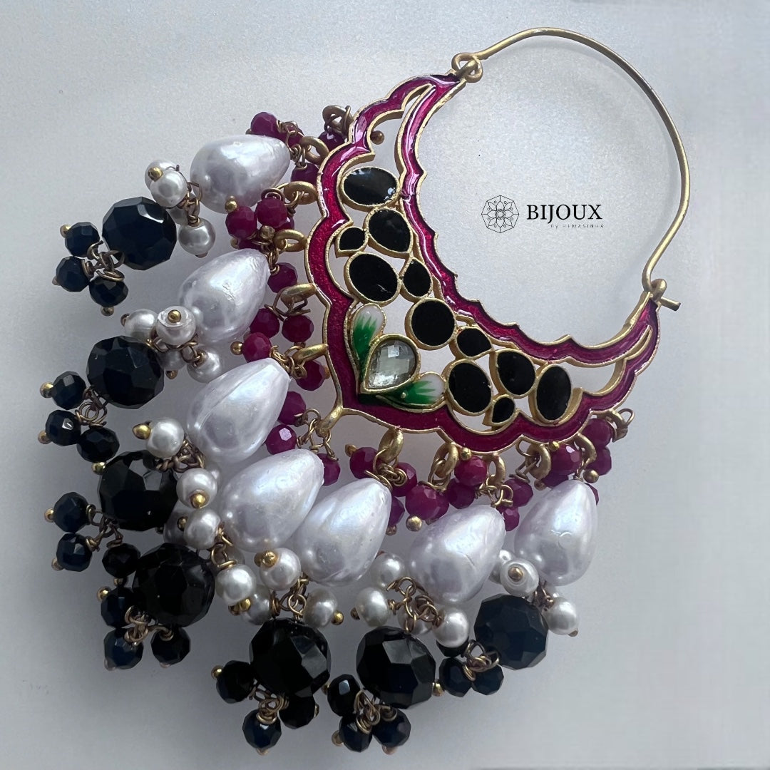 CLASSIC HOOP MEENAKARI SEMI HANDMADE AND HANDPAINTED EARRINGS ER276