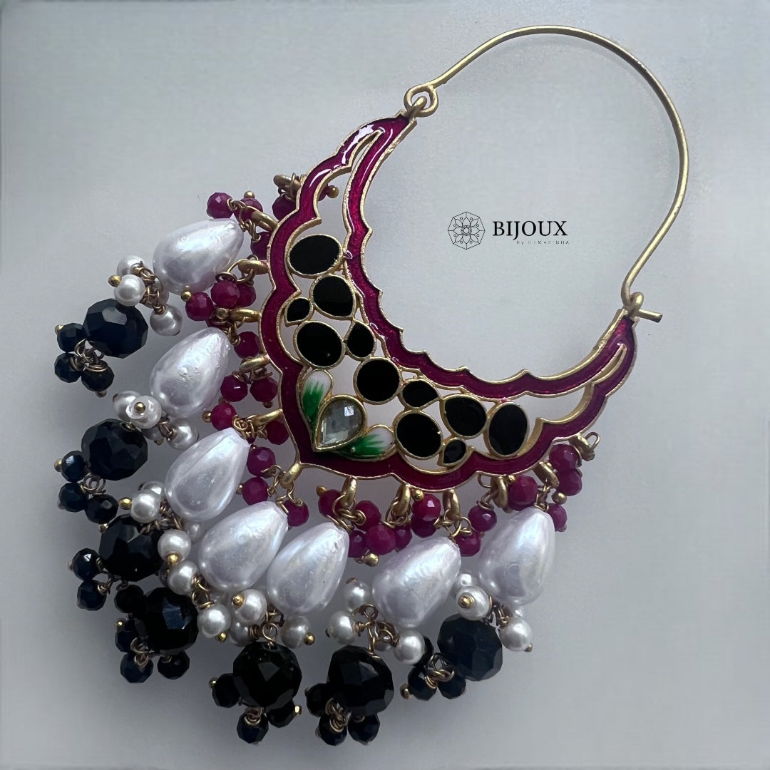 CLASSIC HOOP MEENAKARI SEMI HANDMADE AND HANDPAINTED EARRINGS ER276