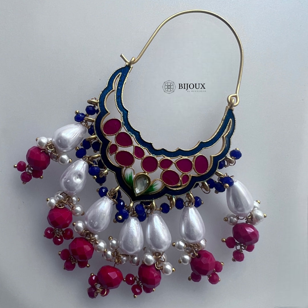 CLASSIC HOOP MEENAKARI SEMI HANDMADE AND HANDPAINTED EARRINGS ER276