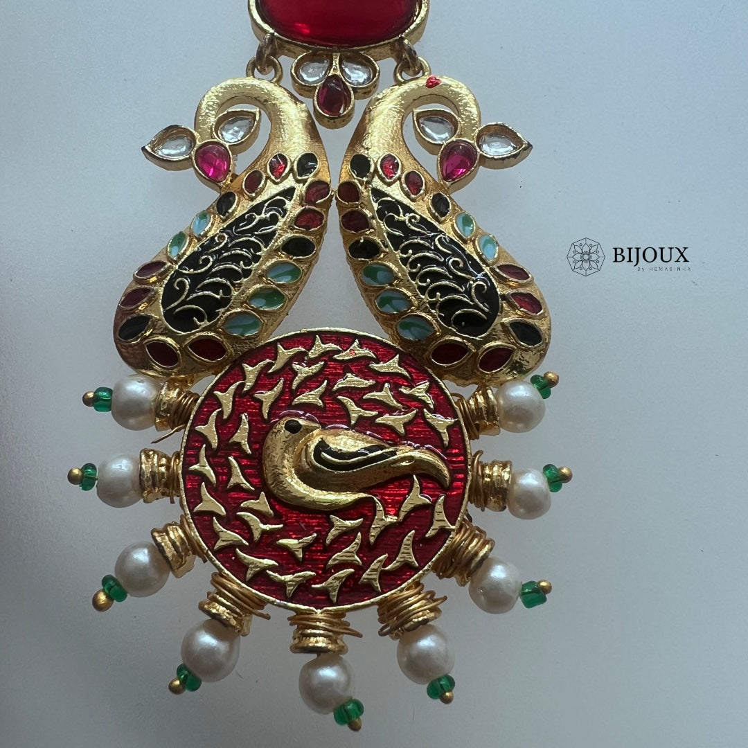 CROWN CHAKRA SEMI HANDMADE MONOLISA GOLD-MEENAKARI -ER270