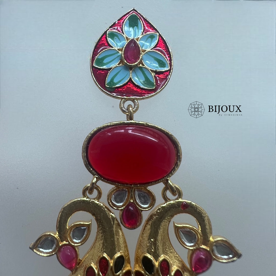 CROWN CHAKRA SEMI HANDMADE MONOLISA GOLD-MEENAKARI -ER270