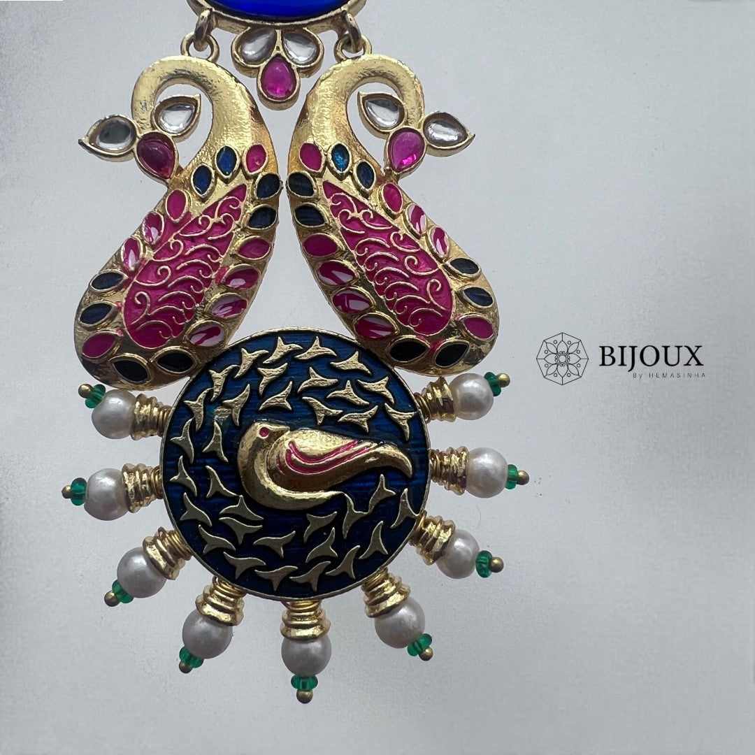 CROWN CHAKRA SEMI HANDMADE MONOLISA GOLD-MEENAKARI -ER270