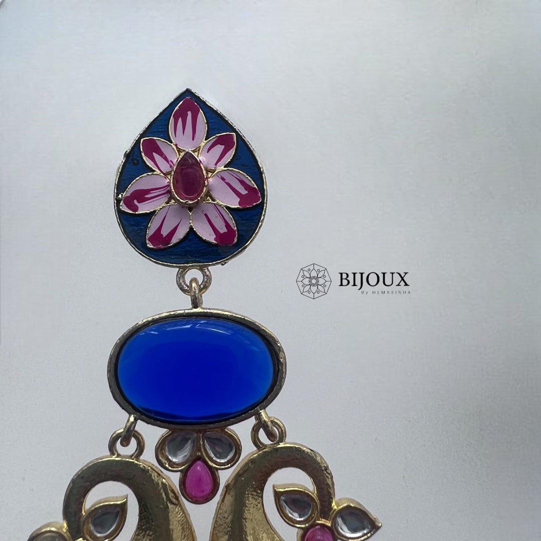 CROWN CHAKRA SEMI HANDMADE MONOLISA GOLD-MEENAKARI -ER270