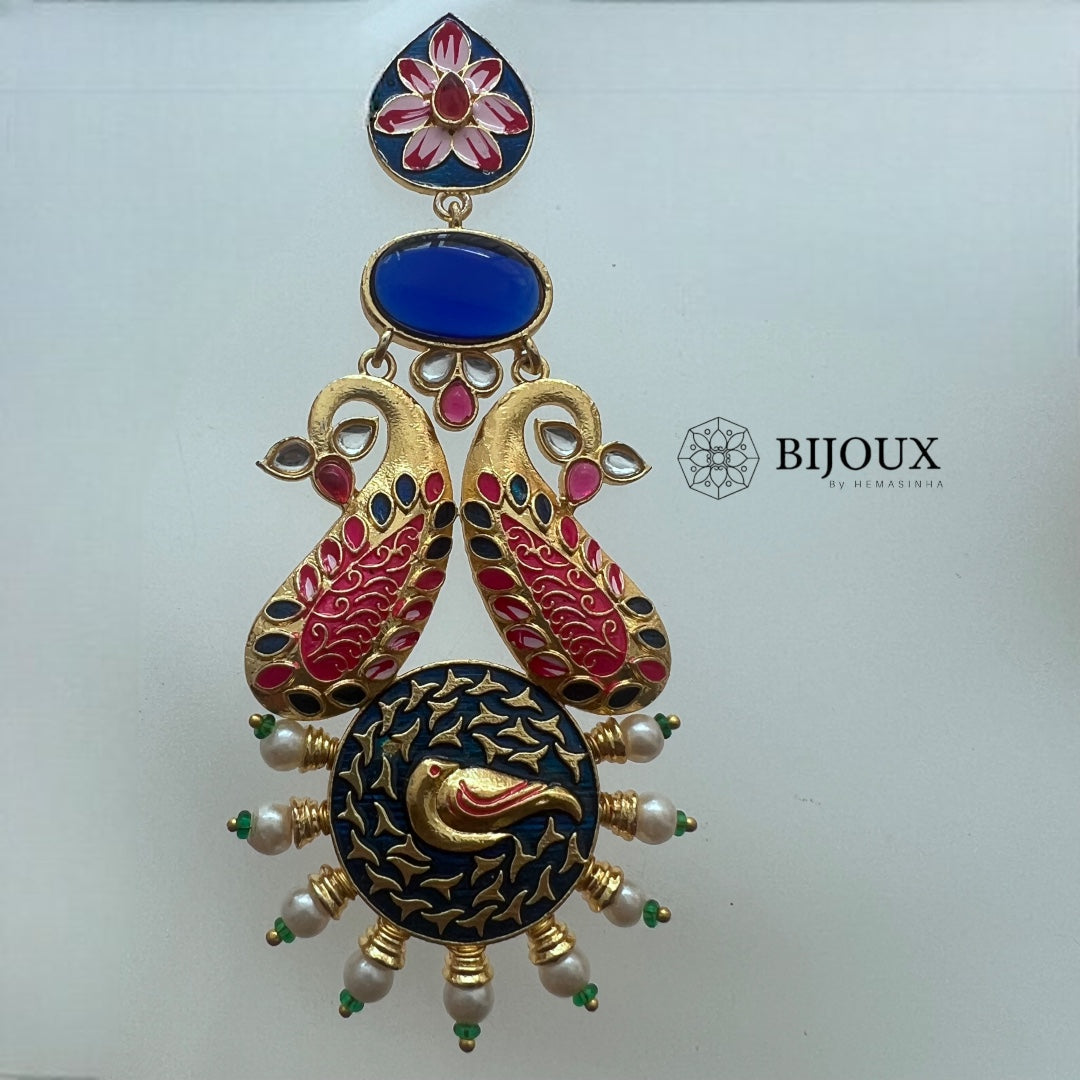 CROWN CHAKRA SEMI HANDMADE MONOLISA GOLD-MEENAKARI -ER270