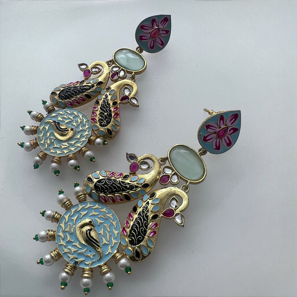 CROWN CHAKRA SEMI HANDMADE MONOLISA GOLD-MEENAKARI -ER270