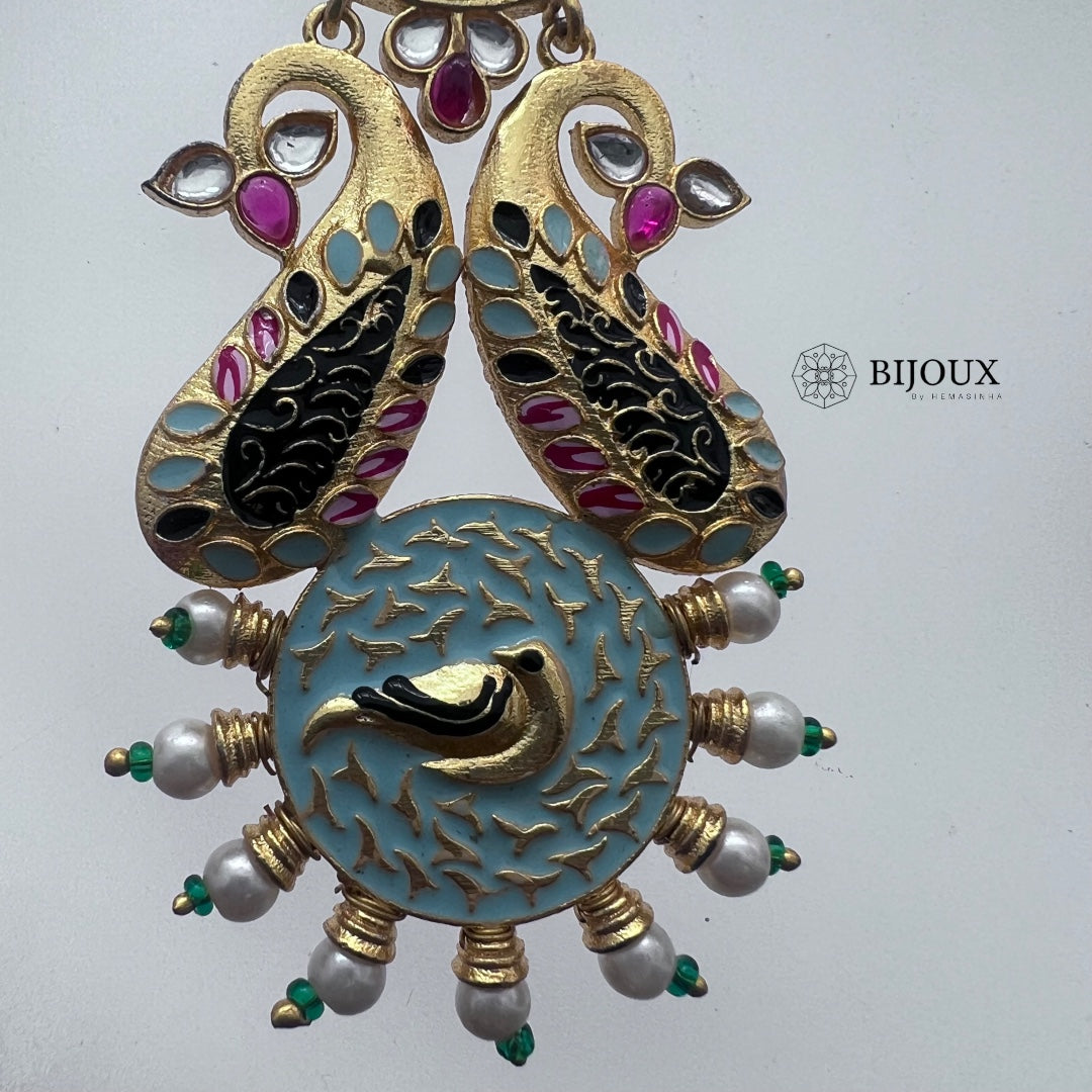 CROWN CHAKRA SEMI HANDMADE MONOLISA GOLD-MEENAKARI -ER270