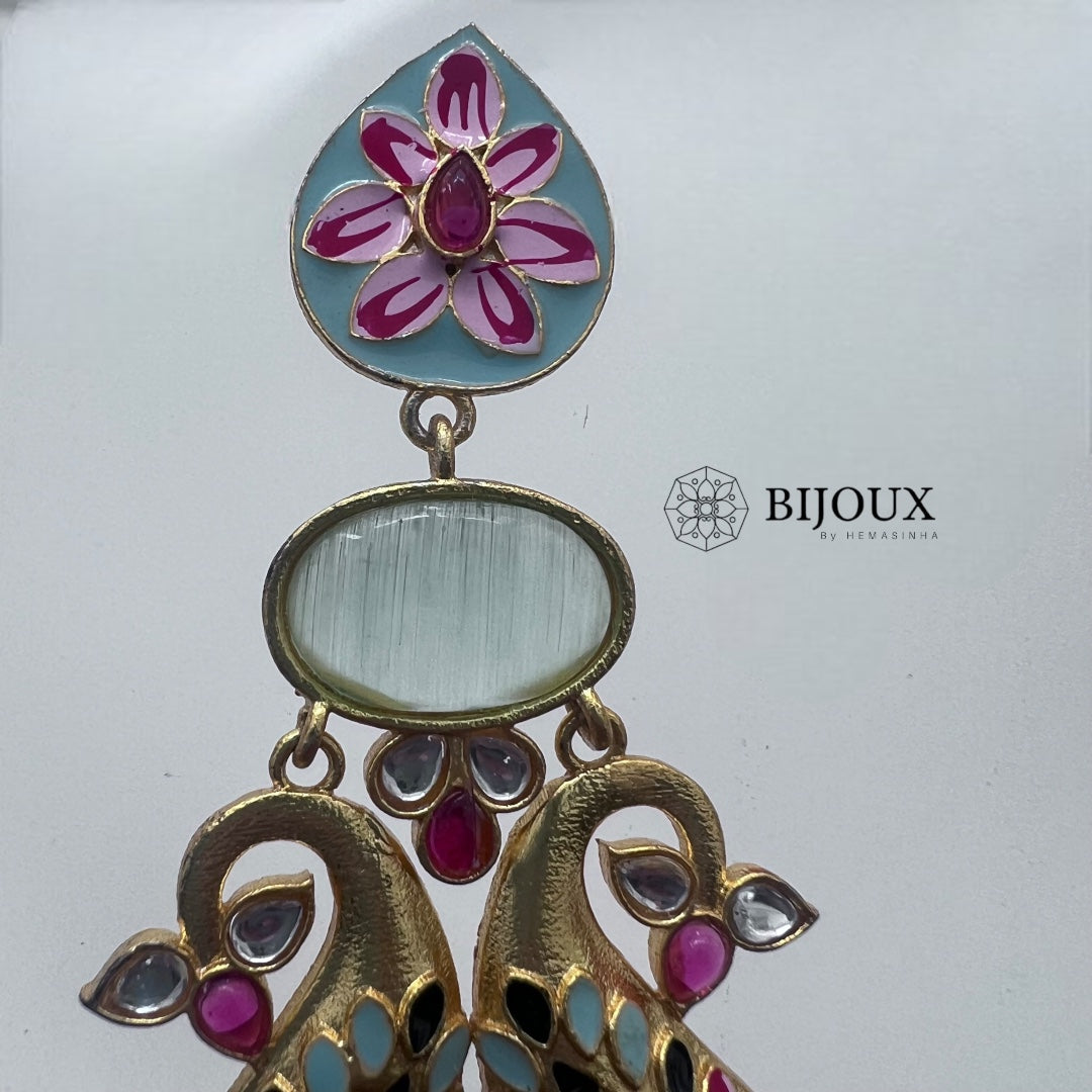 CROWN CHAKRA SEMI HANDMADE MONOLISA GOLD-MEENAKARI -ER270