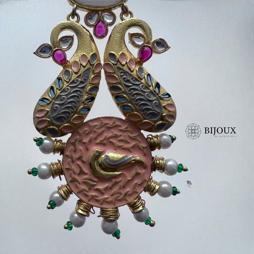 CROWN CHAKRA SEMI HANDMADE MONOLISA GOLD-MEENAKARI -ER270
