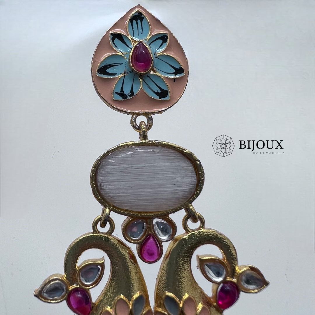 CROWN CHAKRA SEMI HANDMADE MONOLISA GOLD-MEENAKARI -ER270