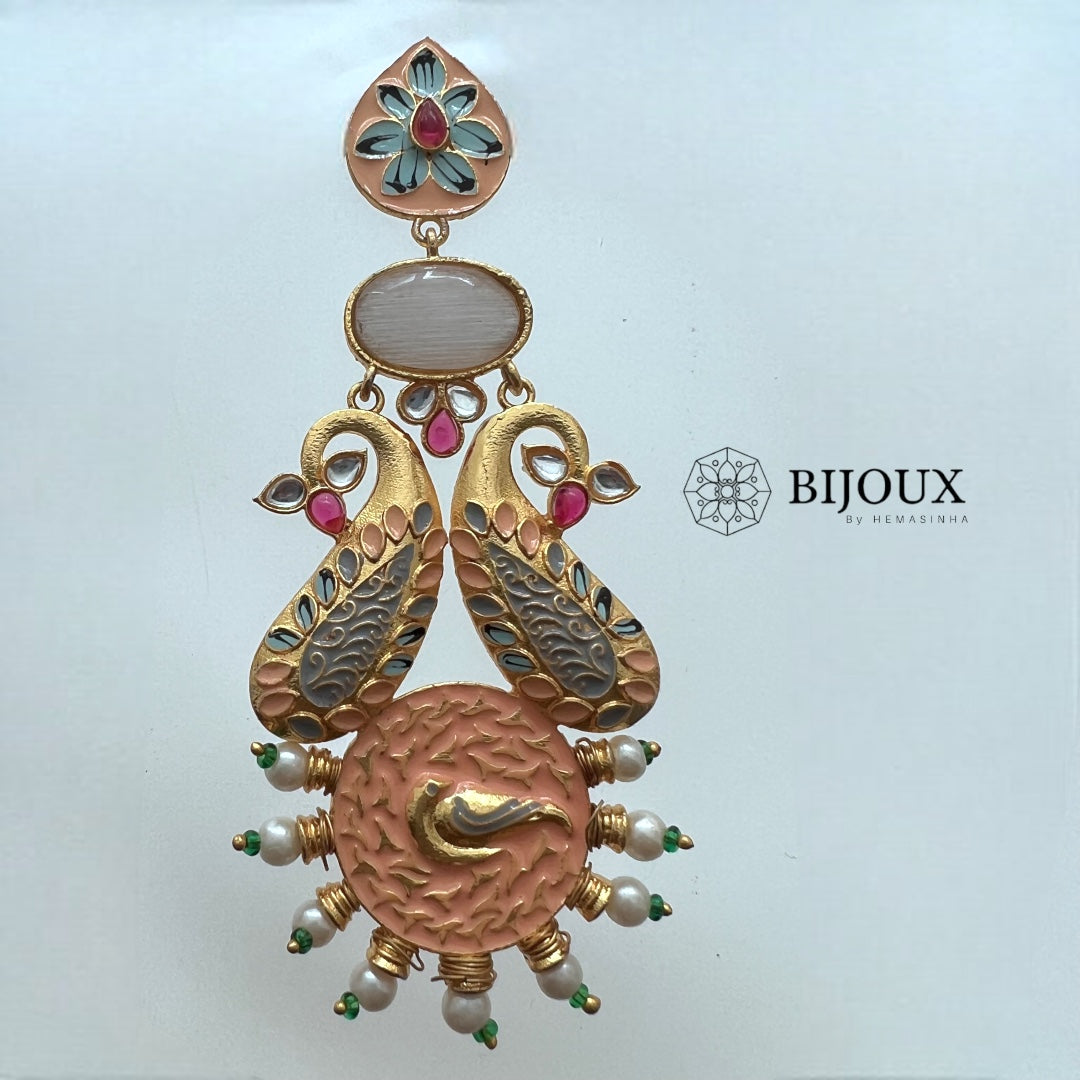 CROWN CHAKRA SEMI HANDMADE MONOLISA GOLD-MEENAKARI -ER270