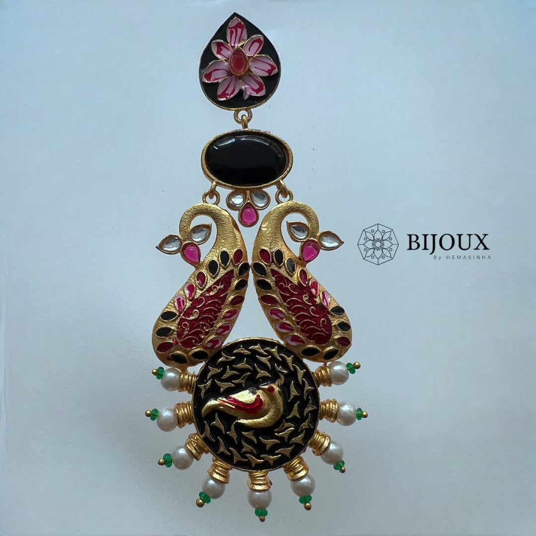 CROWN CHAKRA SEMI HANDMADE MONOLISA GOLD-MEENAKARI -ER270