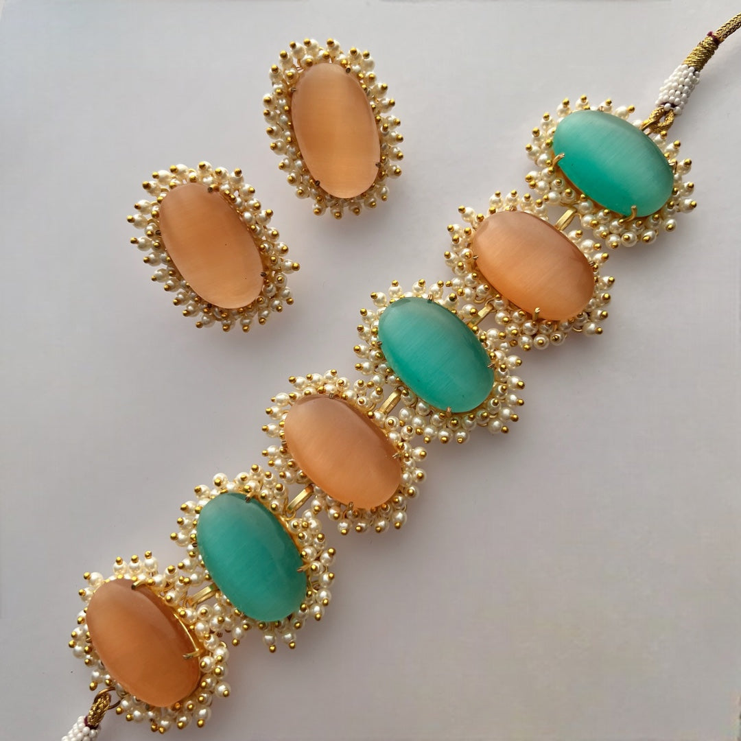 ELA BIJOUX PREMIUM AND EXCLUSIVE HANDMADE CHOKER WITH EARRINGS CH208