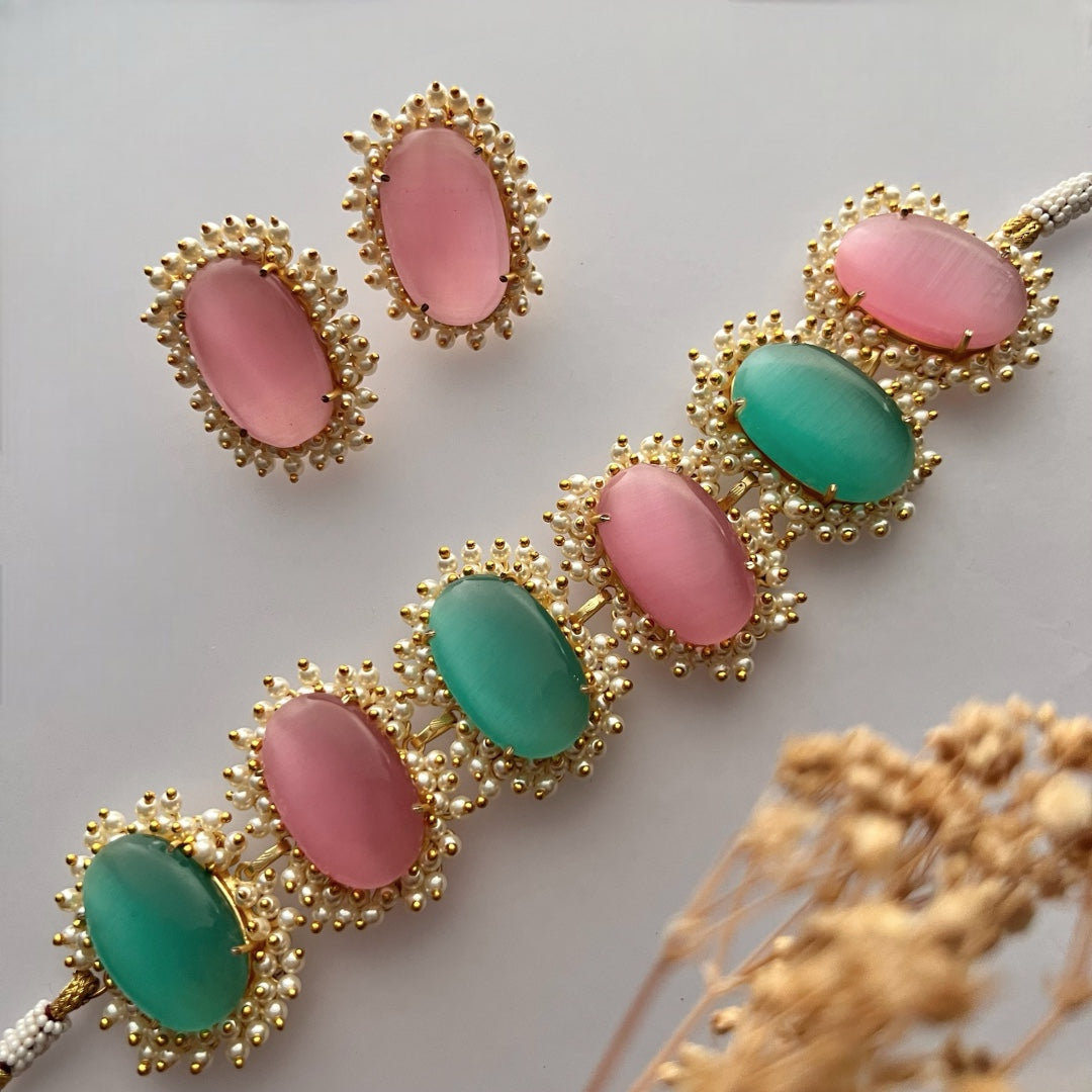 ELA BIJOUX PREMIUM AND EXCLUSIVE HANDMADE CHOKER WITH EARRINGS CH208