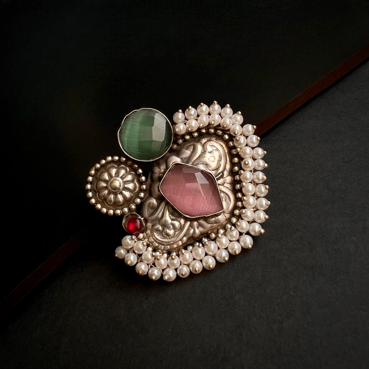 CUCKOO SILVER LOOK ALIKE ANTIQUE FINGER RING R74