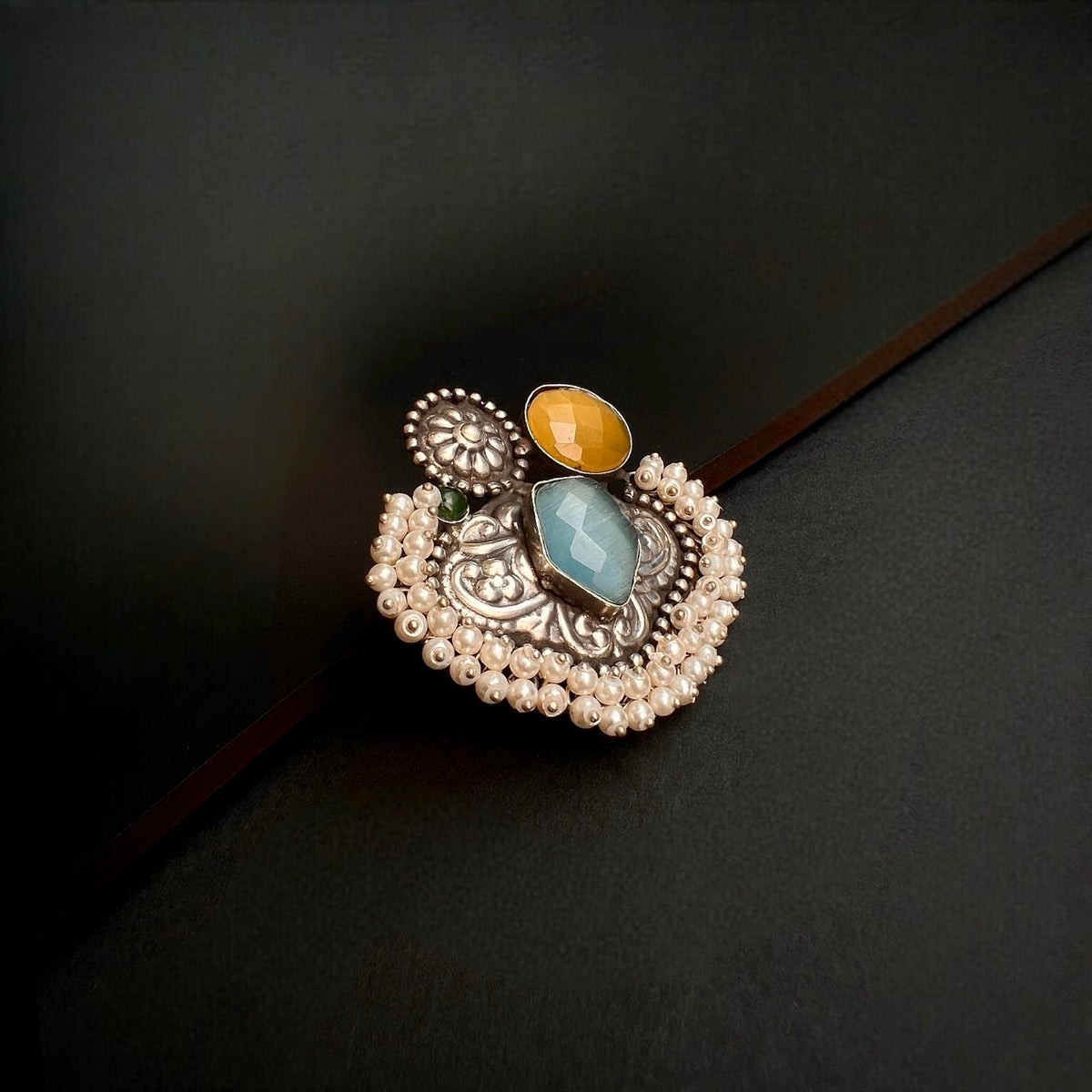 CUCKOO SILVER LOOK ALIKE ANTIQUE FINGER RING R74