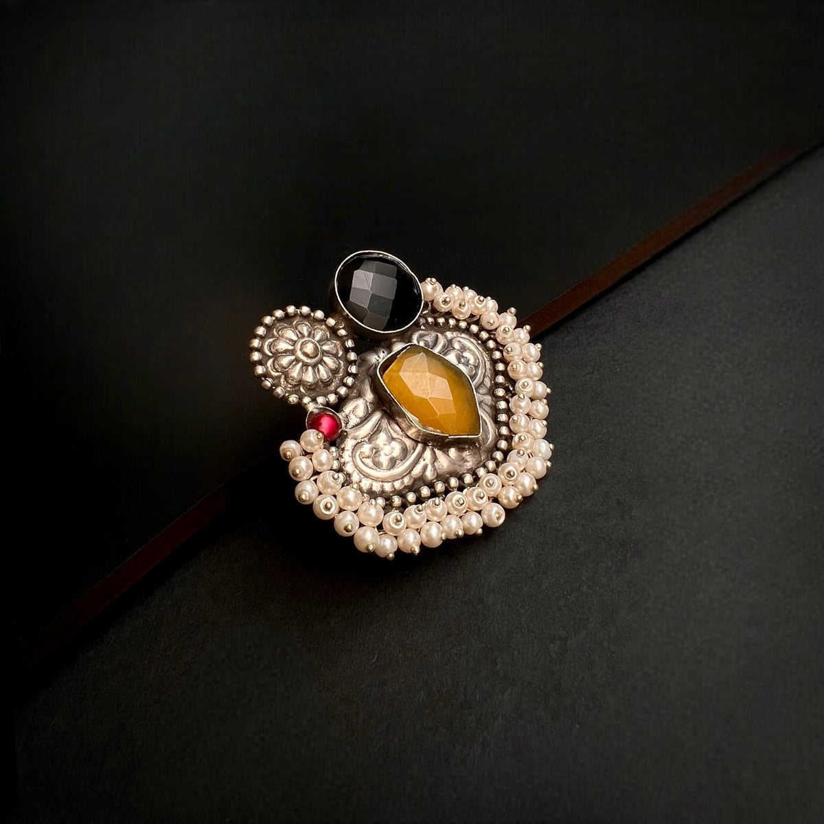 CUCKOO SILVER LOOK ALIKE ANTIQUE FINGER RING R74