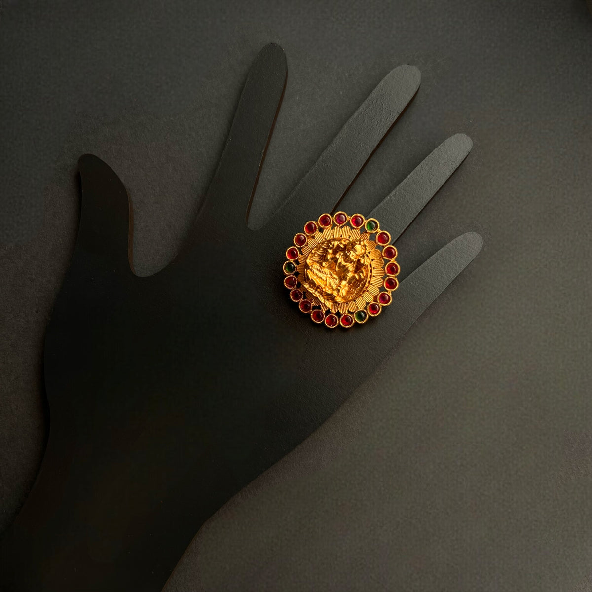 DHIRUVA GOLD TONED FINGER RING R6