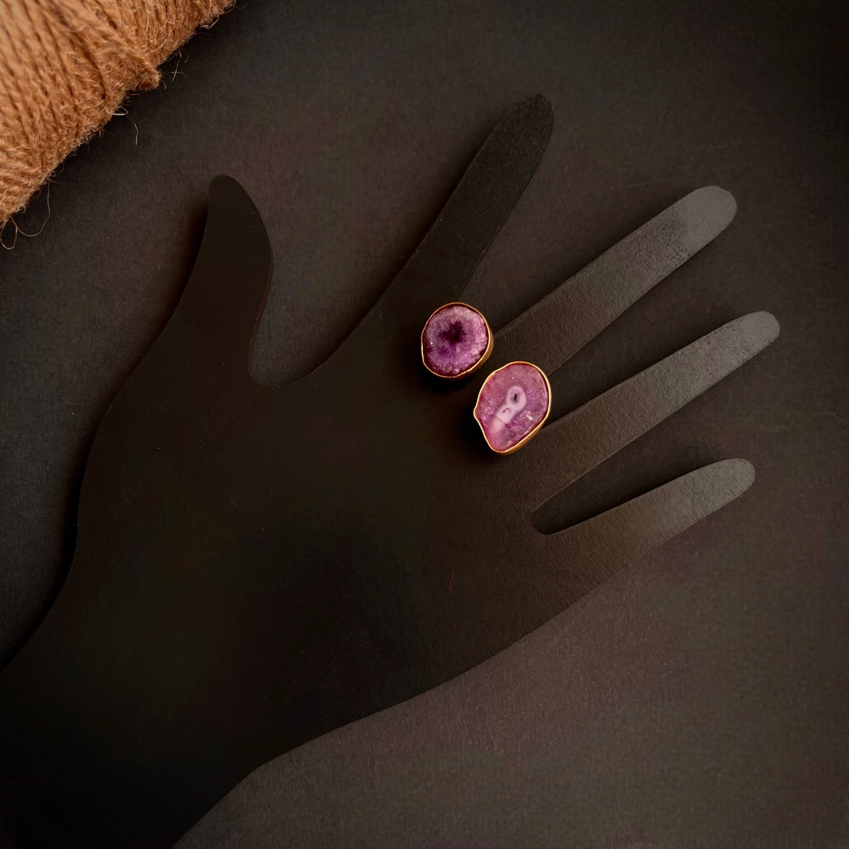 FURILA AGATE GOLD TONED RING R10