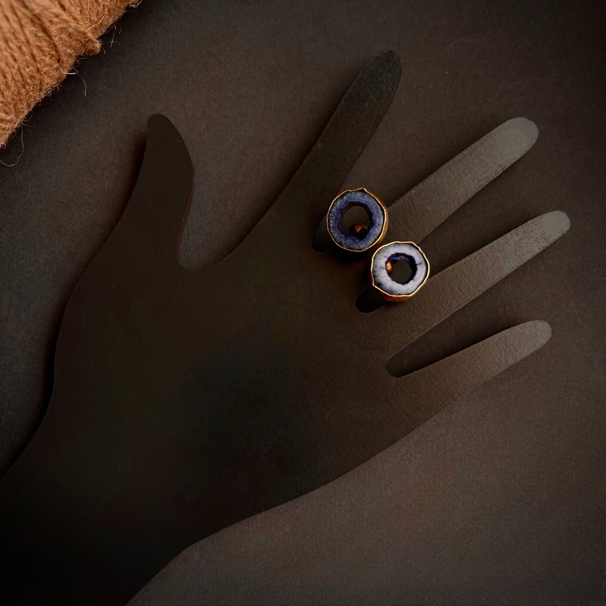 FURILA AGATE GOLD TONED RING R10