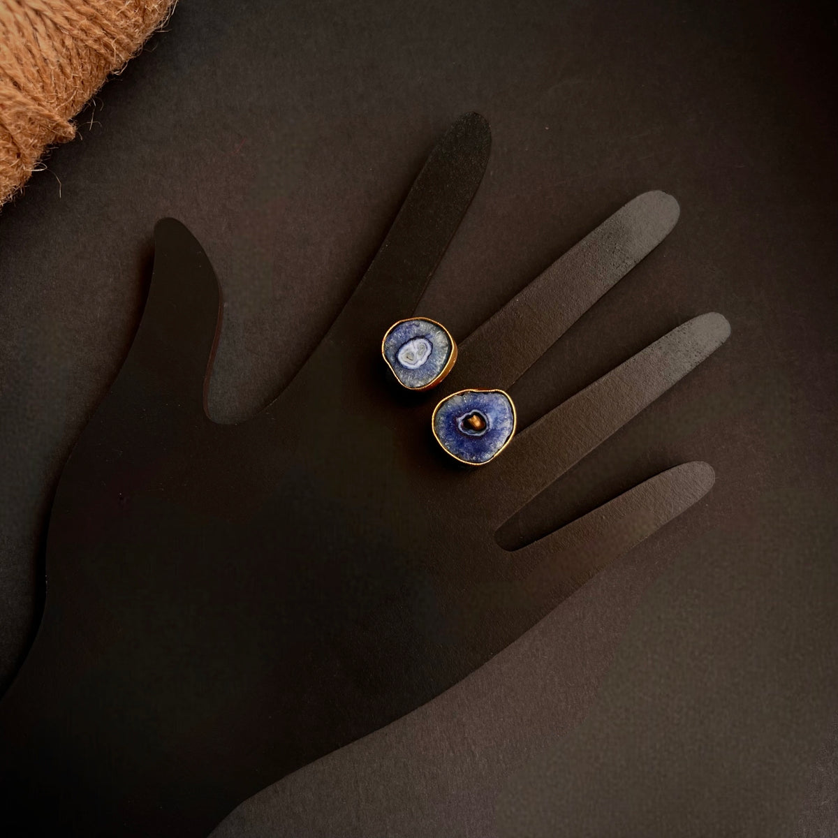 FURILA AGATE GOLD TONED RING R10