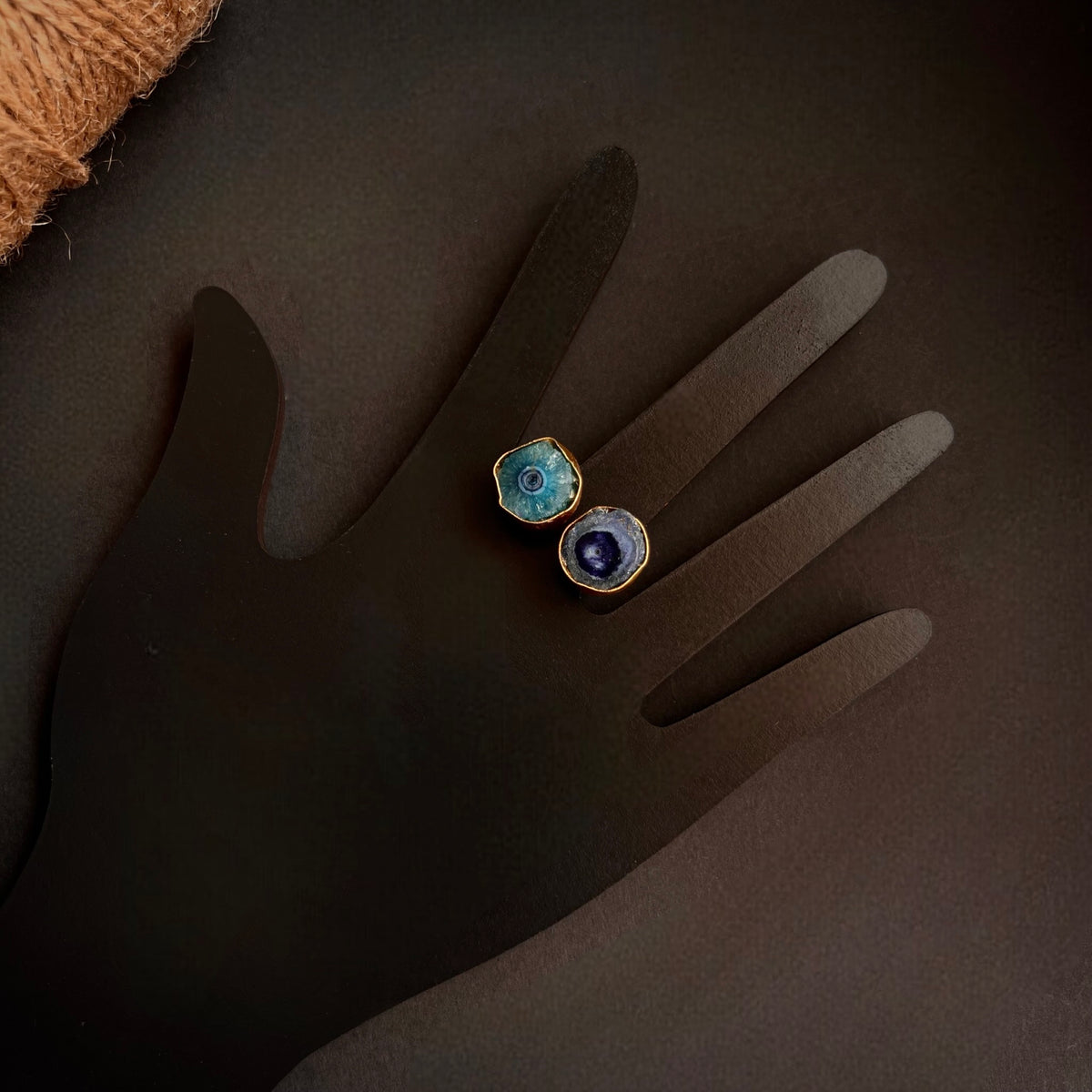 FURILA AGATE GOLD TONED RING R10