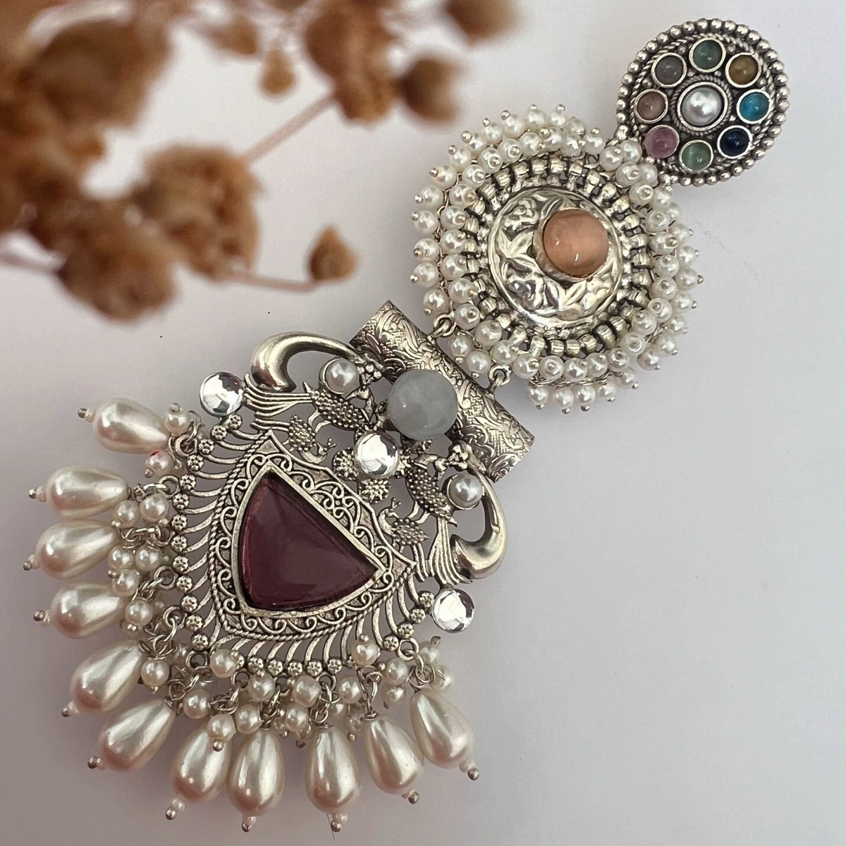 JENNITA PREMIUM SILVER LOOK ALIKE SILVER POLISH HANDMADE DANGLERS ER569