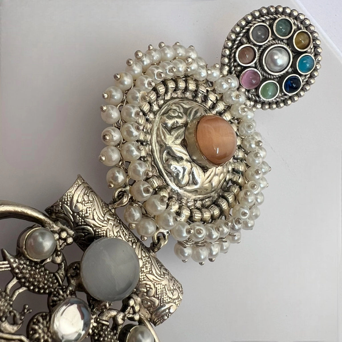 JENNITA PREMIUM SILVER LOOK ALIKE SILVER POLISH HANDMADE DANGLERS ER569