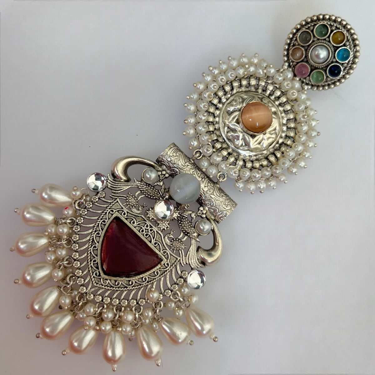 JENNITA PREMIUM SILVER LOOK ALIKE SILVER POLISH HANDMADE DANGLERS ER569