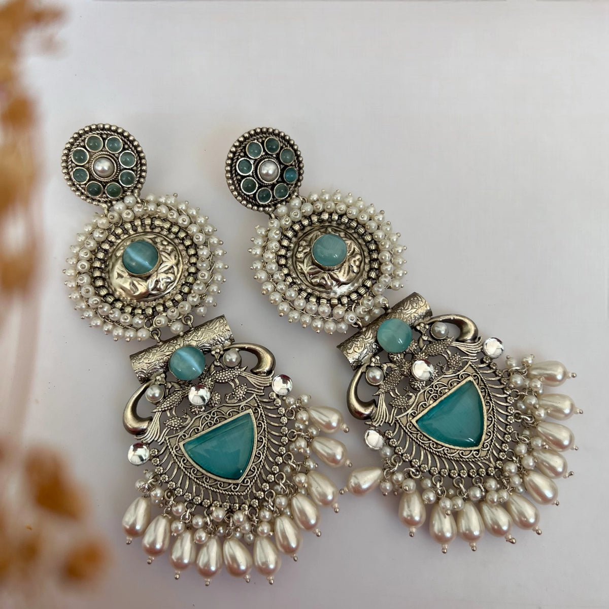 JENNITA PREMIUM SILVER LOOK ALIKE SILVER POLISH HANDMADE DANGLERS ER569