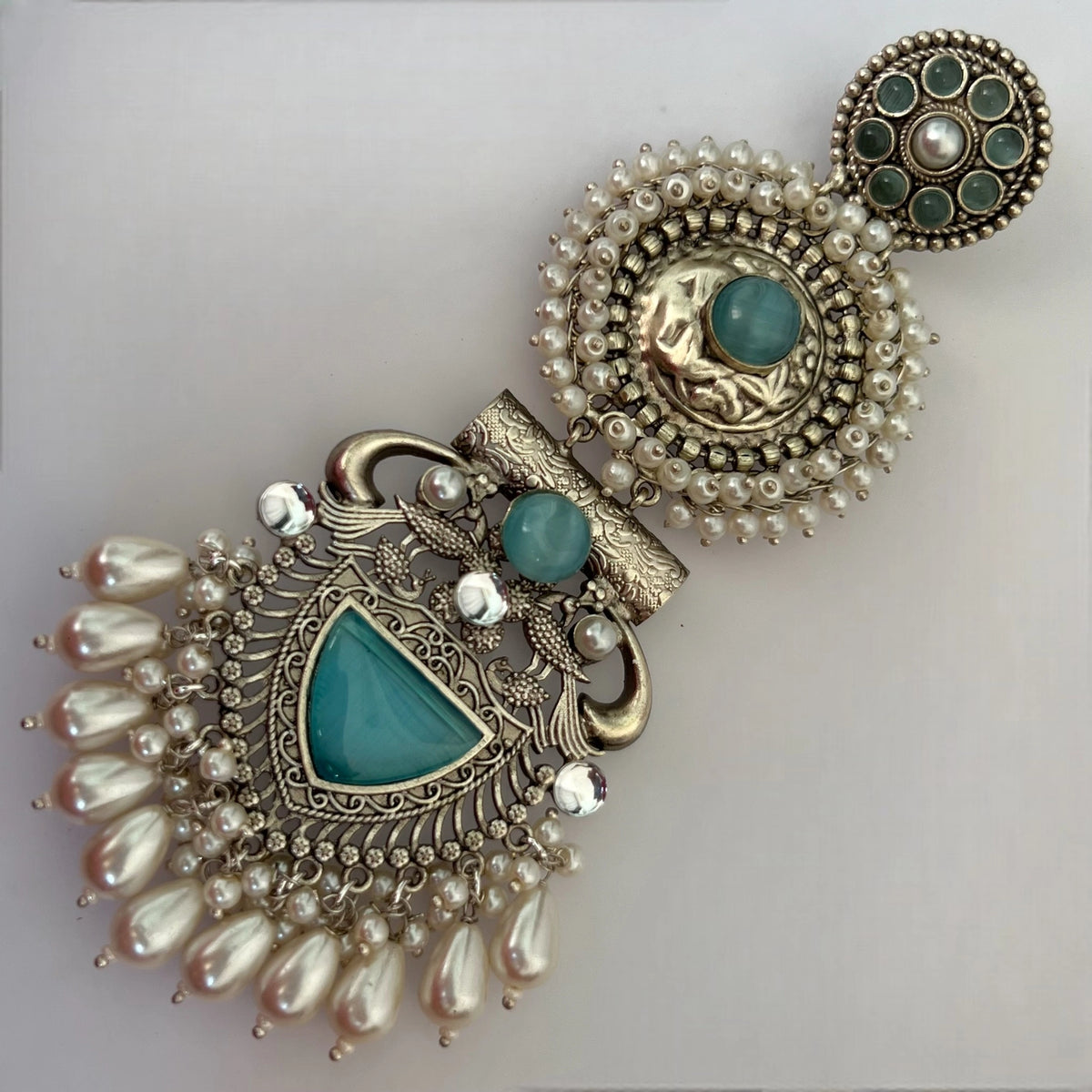 JENNITA PREMIUM SILVER LOOK ALIKE SILVER POLISH HANDMADE DANGLERS ER569