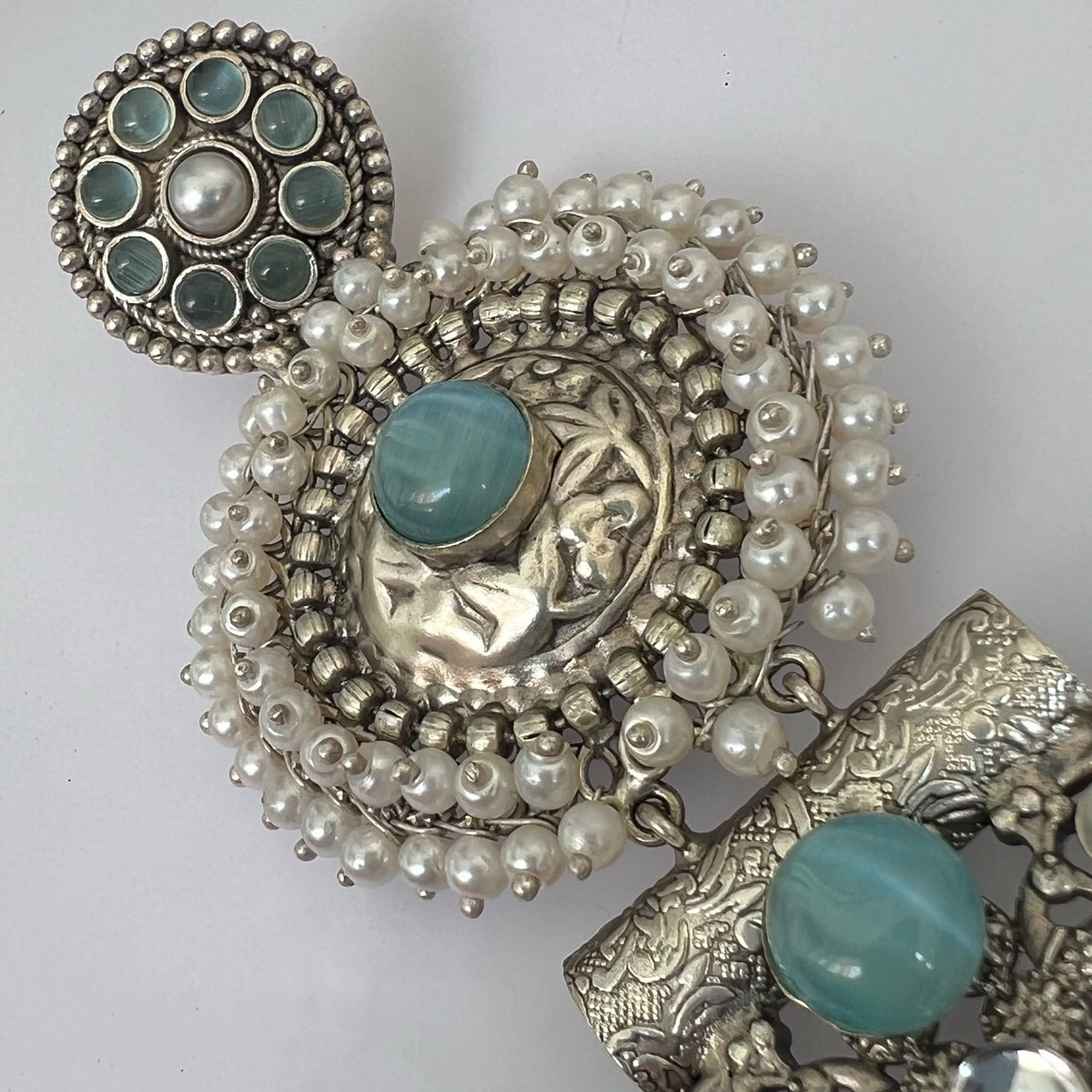 JENNITA PREMIUM SILVER LOOK ALIKE SILVER POLISH HANDMADE DANGLERS ER569