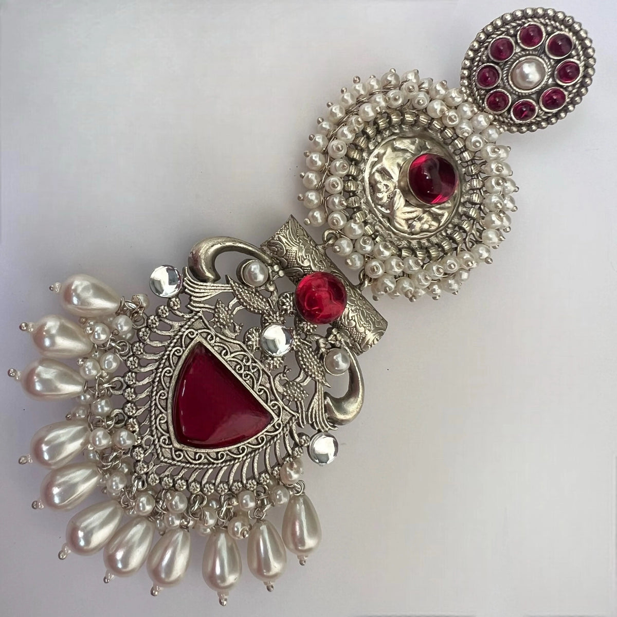 JENNITA PREMIUM SILVER LOOK ALIKE SILVER POLISH HANDMADE DANGLERS ER569