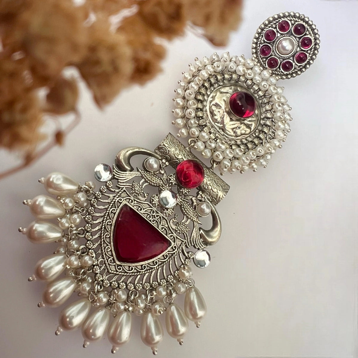 JENNITA PREMIUM SILVER LOOK ALIKE SILVER POLISH HANDMADE DANGLERS ER569